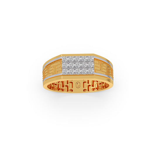 Corinthian Pave Diamond Men's Ring - Yellow