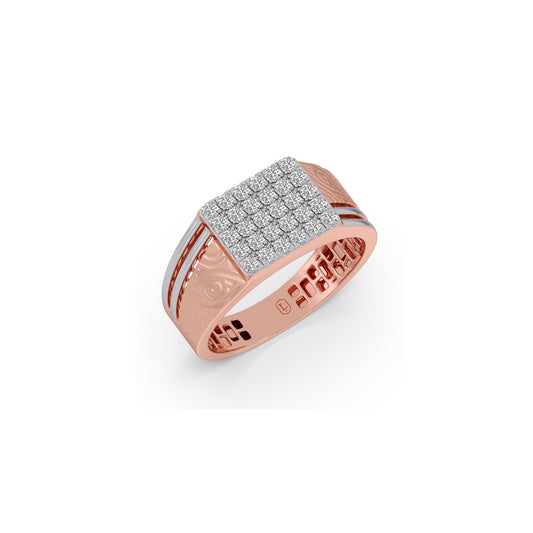Apex Signet Diamond Men's Ring - Rose