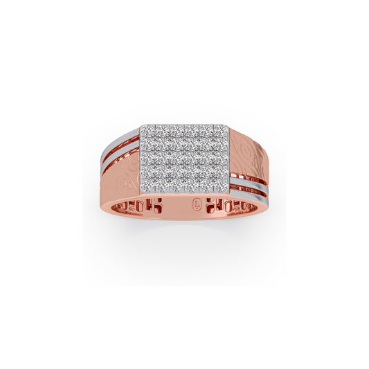 Apex Signet Diamond Men's Ring - Rose