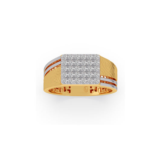 Apex Signet Diamond Men's Ring - Yellow