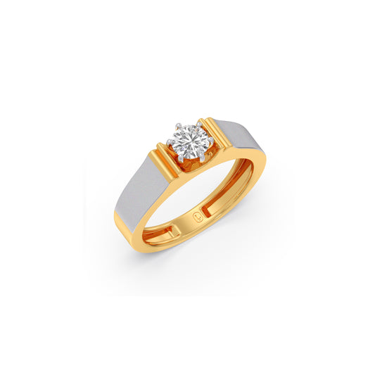 Valor Set Solitaire Mens Ring - Yellow