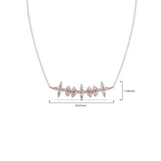 Marquise & Pear Diamond Cluster Necklace