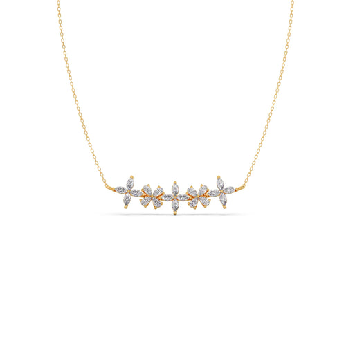 Marquise & Pear Diamond Cluster Necklace