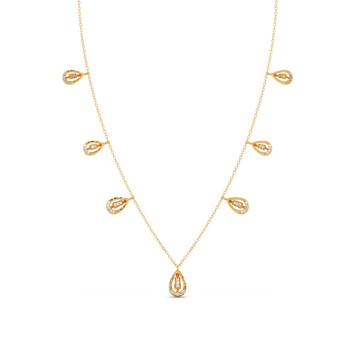 Pear-Cut Diamond Drop Necklace