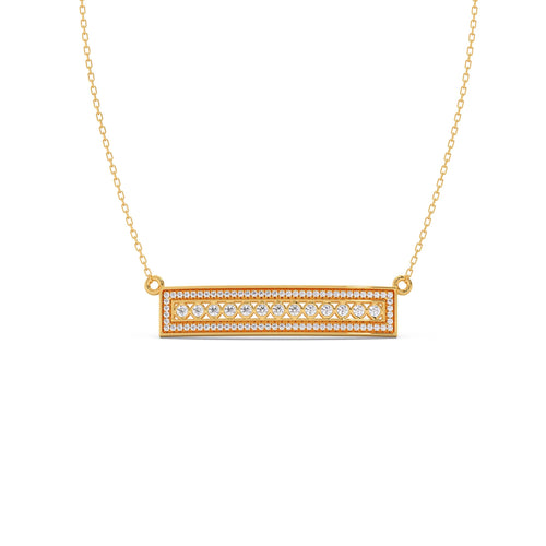 Round Diamond Pave Bar Necklace