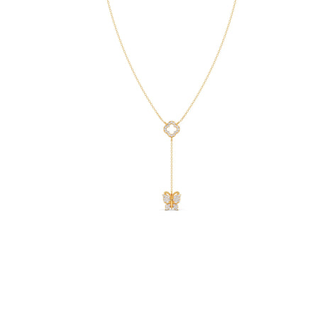 Delicate Diamond Butterfly Drop Necklace