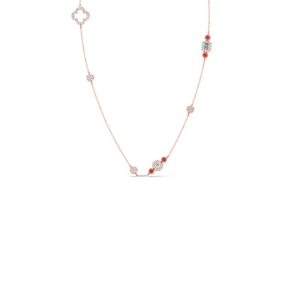 Mixed Shape Diamond and Gemstone Necklace