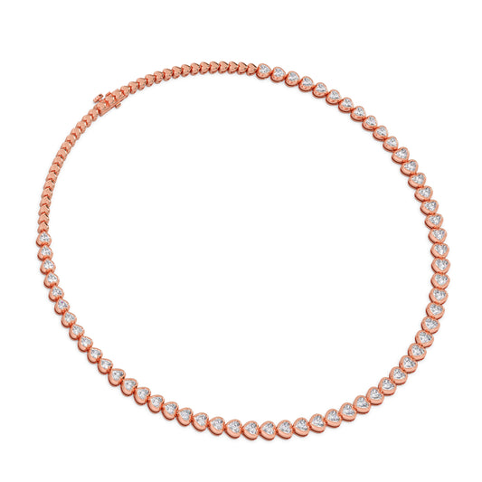 Heart Shaped Diamond Tennis Necklace