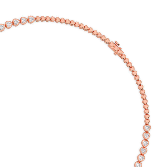 Heart Shaped Diamond Tennis Necklace