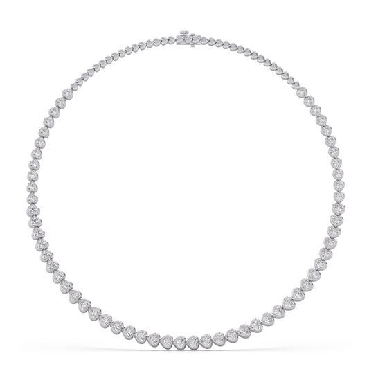 Heart Shaped Diamond Tennis Necklace