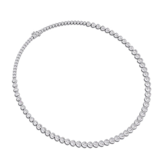 Heart Shaped Diamond Tennis Necklace