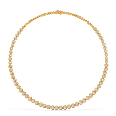 Heart Shaped Diamond Tennis Necklace