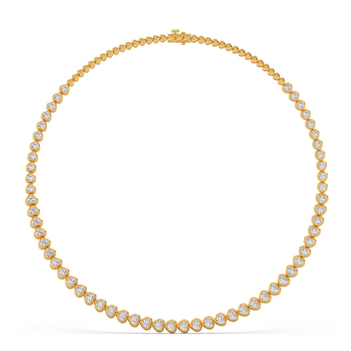 Heart Shaped Diamond Tennis Necklace
