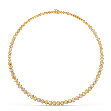 Heart Shaped Diamond Tennis Necklace
