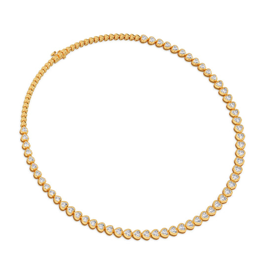 Heart Shaped Diamond Tennis Necklace