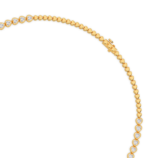 Heart Shaped Diamond Tennis Necklace