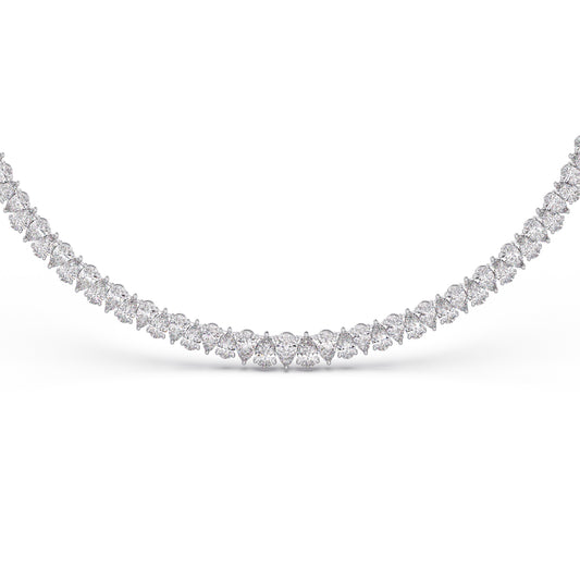 Pear Shaped Diamond Tennis Necklace