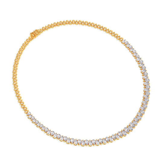 Pear Shaped Diamond Tennis Necklace