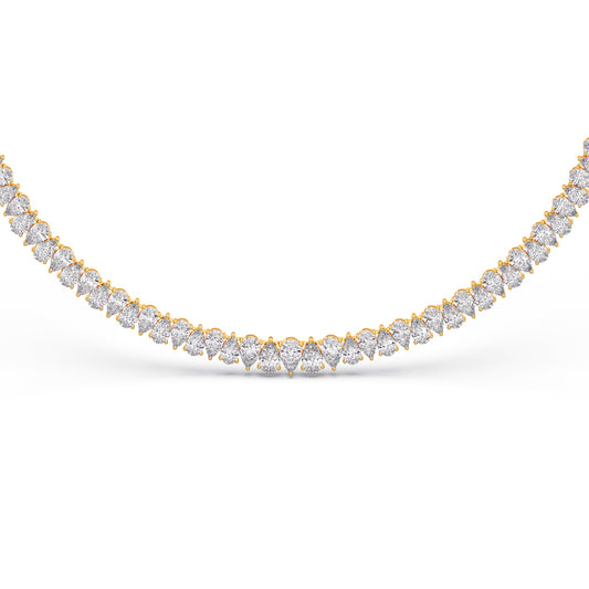 Pear Shaped Diamond Tennis Necklace