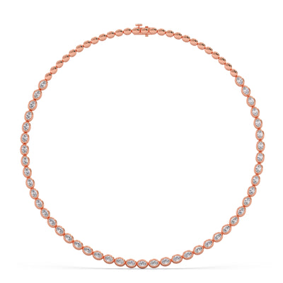 Classic Oval Bezel Diamond Necklace