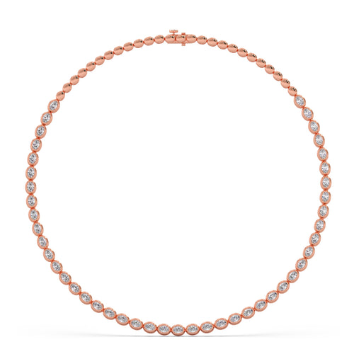 Classic Oval Bezel Diamond Necklace