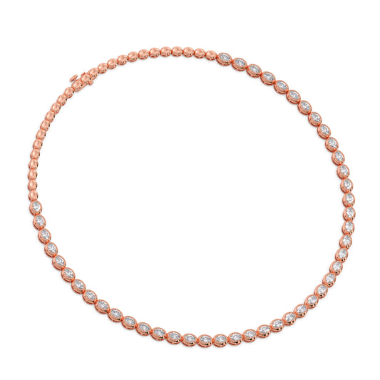 Classic Oval Bezel Diamond Necklace