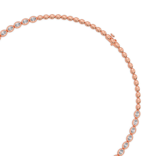 Classic Oval Bezel Diamond Necklace