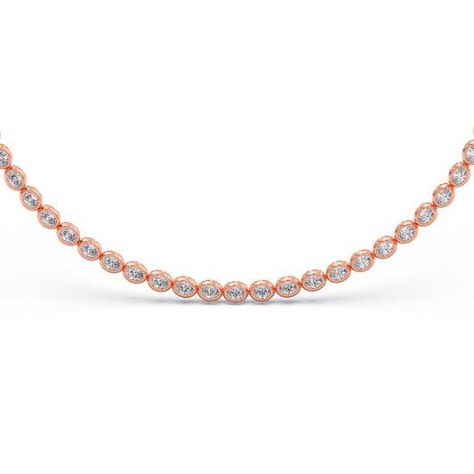 Classic Oval Bezel Diamond Necklace