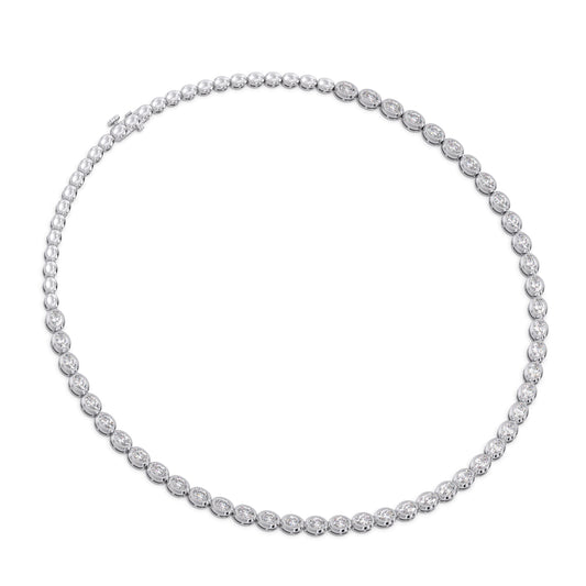 Classic Oval Bezel Diamond Necklace