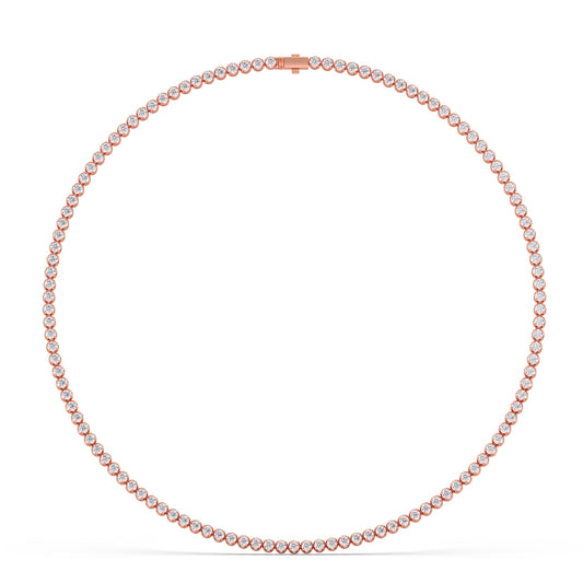 Round Bezel Set Tennis Necklace