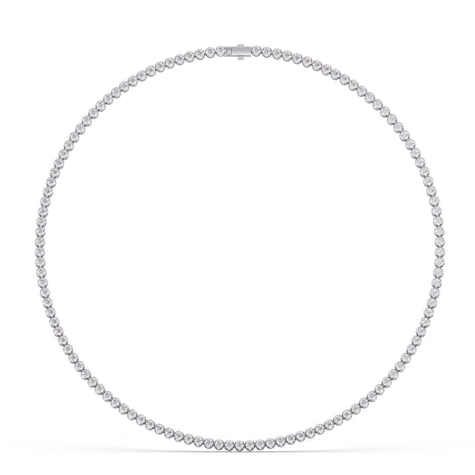 Round Bezel Set Tennis Necklace