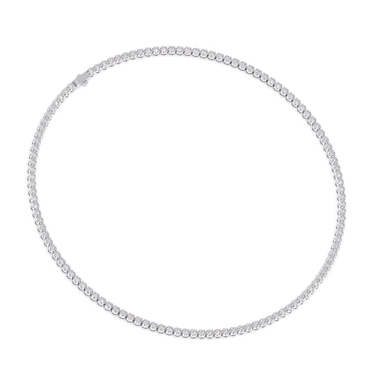 Round Bezel Set Tennis Necklace