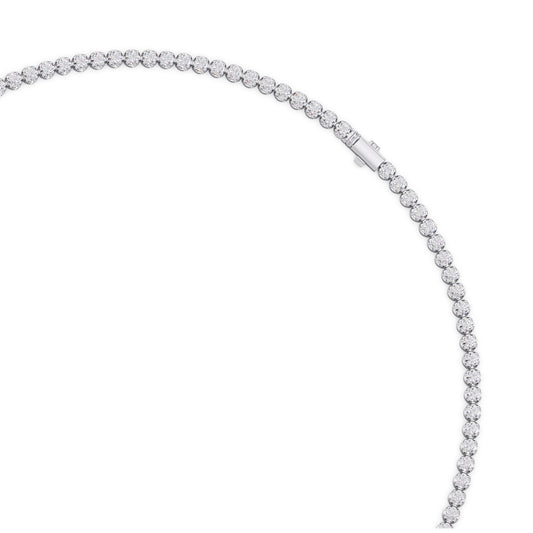 Round Bezel Set Tennis Necklace