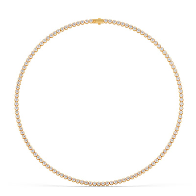 Round Bezel Set Tennis Necklace