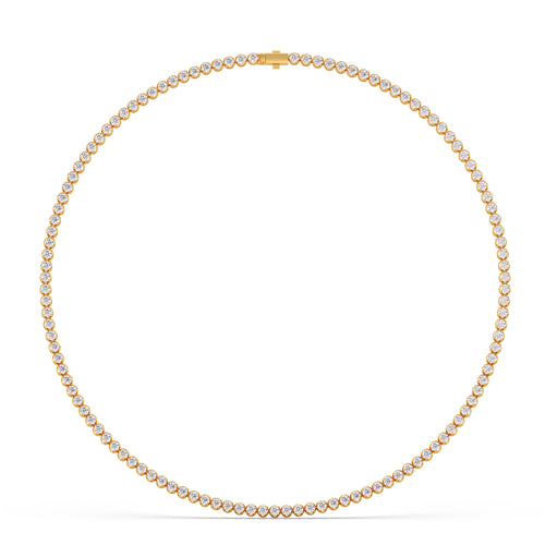 Round Bezel Set Tennis Necklace