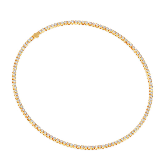 Round Bezel Set Tennis Necklace