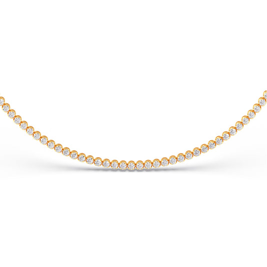 Round Bezel Set Tennis Necklace