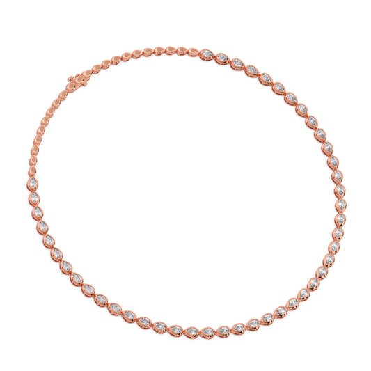 Timeless Pear Bezel Diamond Necklace