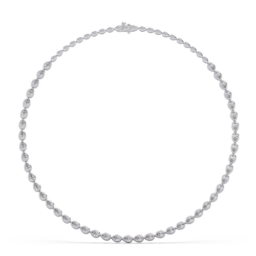 Timeless Pear Bezel Diamond Necklace