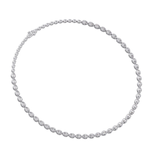Timeless Pear Bezel Diamond Necklace