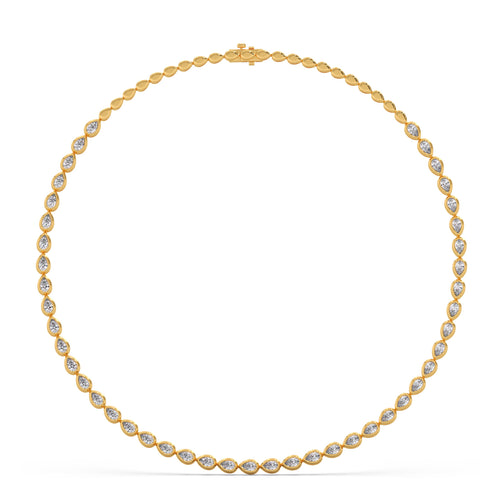 Timeless Pear Bezel Diamond Necklace