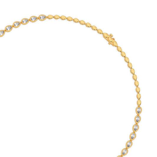 Timeless Pear Bezel Diamond Necklace