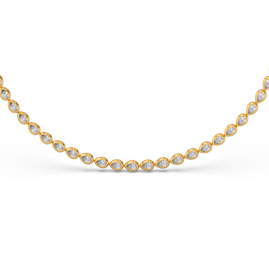 Timeless Pear Bezel Diamond Necklace