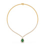 Round Diamond & Pear Gemstone Necklace