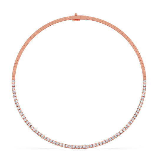 Streamline Sparkle Round Diamond Necklace