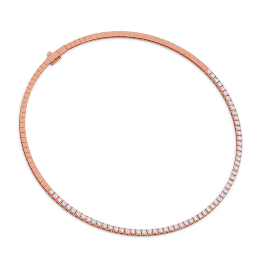 Streamline Sparkle Round Diamond Necklace