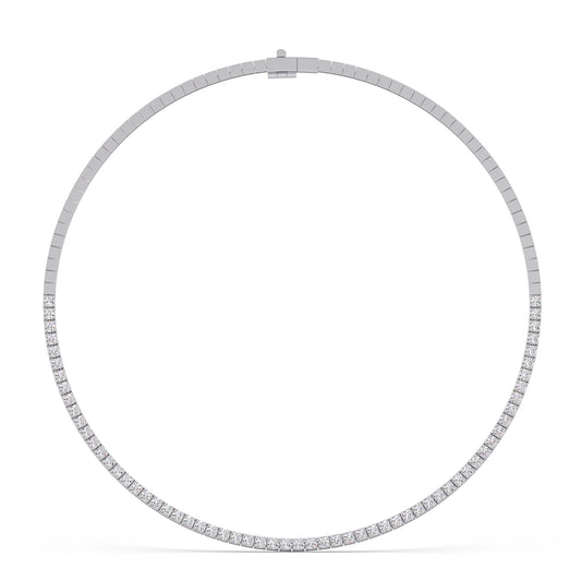 Streamline Sparkle Round Diamond Necklace