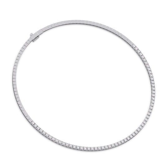 Streamline Sparkle Round Diamond Necklace