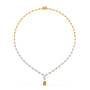 Marquise Diamond and Yellow Gemstone Riviera Necklace