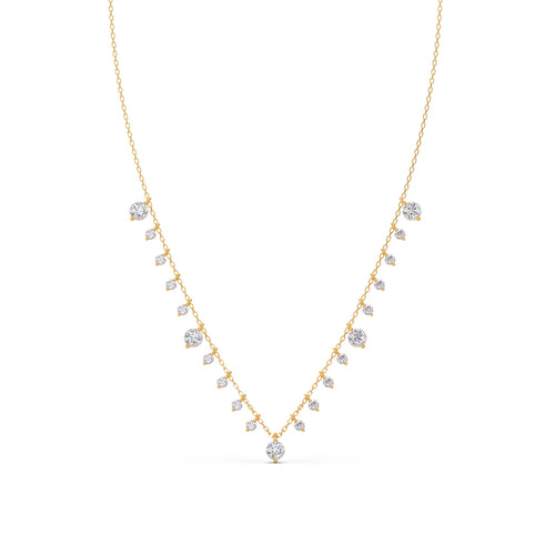 Moonbeam Dangle Round Diamond Necklace